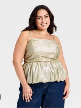 a new day Shimmery Champagne Gold Peplum Cami